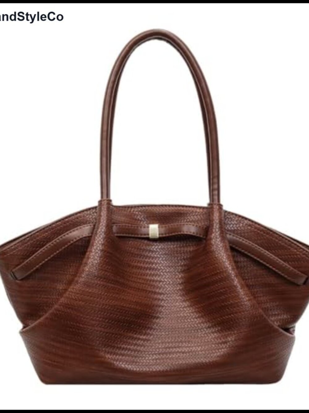 Woven Embossed PU Leather Tote Bag Women Faux Leather Shoulder Handbag Large
